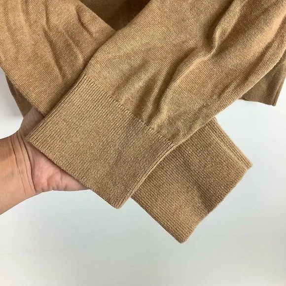 Lands’ End Women’s Tan Crewneck Sweater Cotton Oversized Long Sleeve Size Large - Picture 4 of 7